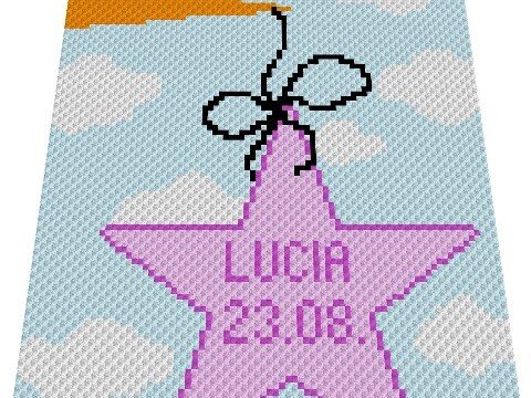 Häkelmuster * BABYGLÜCK - GIRL personalisiert * Grafik für C2C Decke