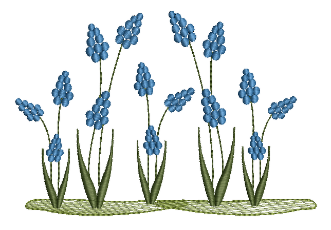 Stickdatei Traubenhyazinthen kleines SET