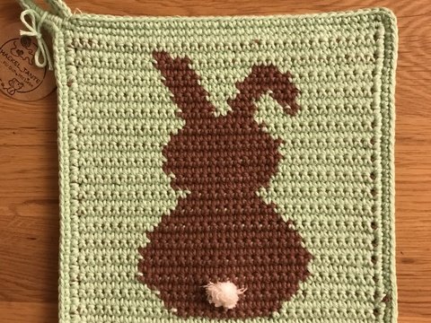 Häkelanleitung Topflappen Osterhase