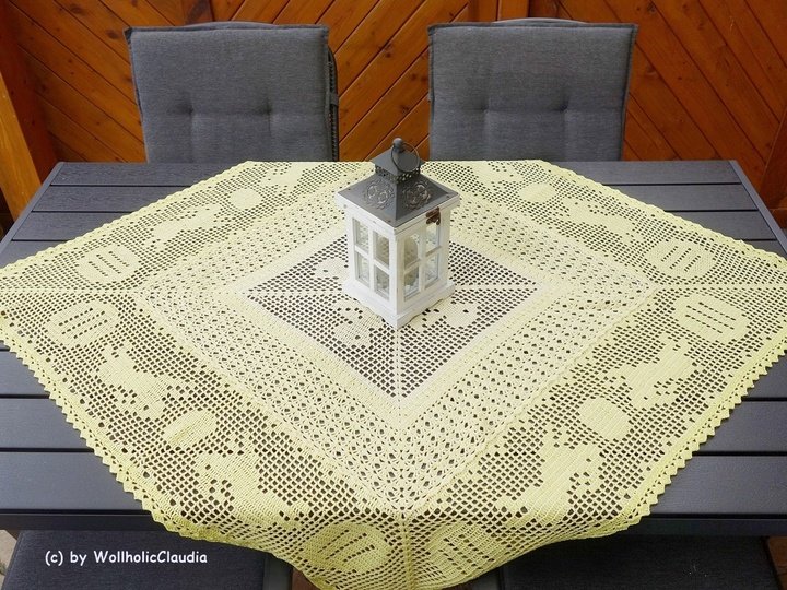 Häkelanleitung Mitteldecke "Osterzeit" - klein und groß