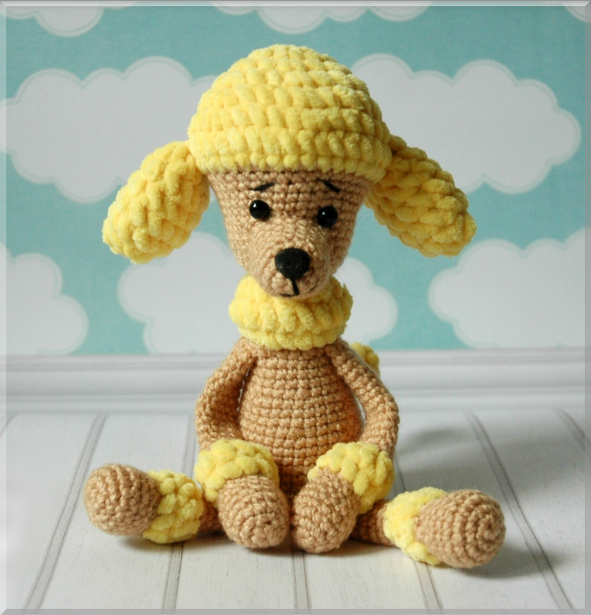Pudel Amigurumi Hund Häckeln Garn Spielzeug