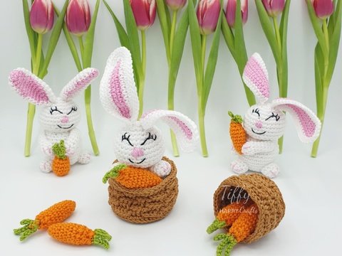 süße Häschen Familie Häkelanleitung PDF