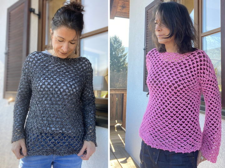 Leichtes Häkelshirt TRAVEL - nahtlos - 7 Größen