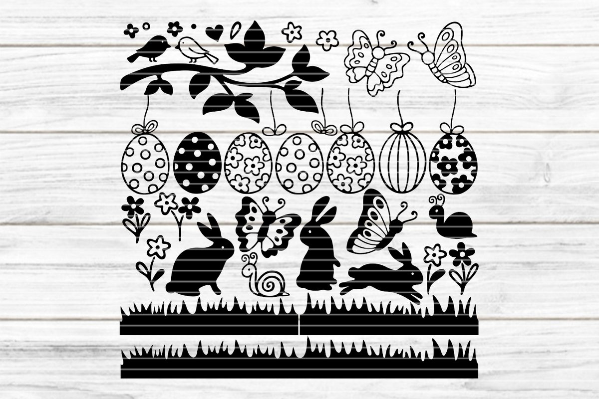 Ostern Elemente Plotterdatei SVG DXF FCM