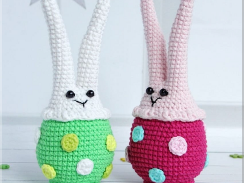 Hase Amigurumi Häkeln Ostern Dekoration Spielzeug Garn
