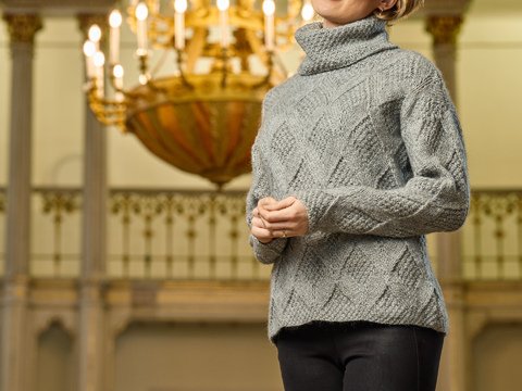 Pullover mit Strukturmuster und Rollkragen