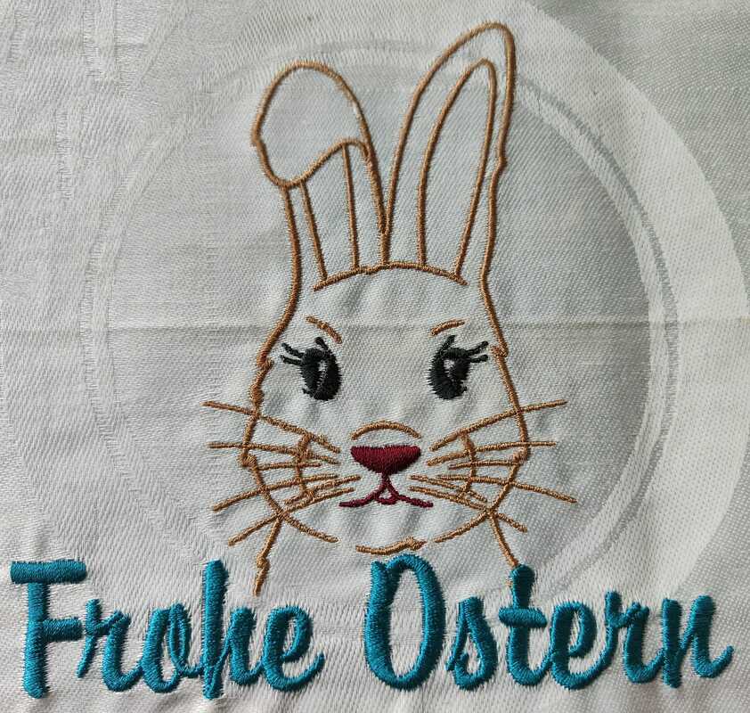 Stickdatei - Frohe Ostern Hase 3 Größen Frühling
