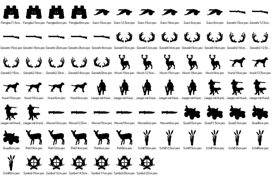 Stickdatei - Jagd Hunting Jäger Silhouette - Bild 7