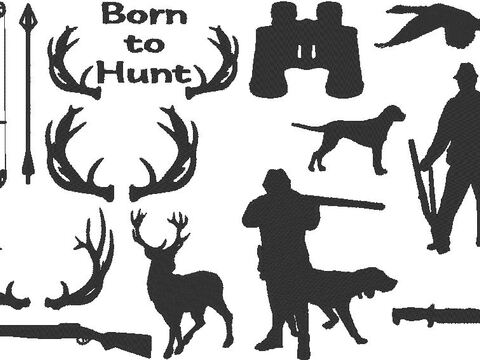 Stickdatei - Jagd Hunting Jäger Silhouette