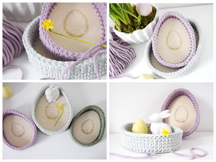 + AURORA + Osterkörbchen häkeln, tolle Deko, Häkelkorb, Ostern, Geschenk