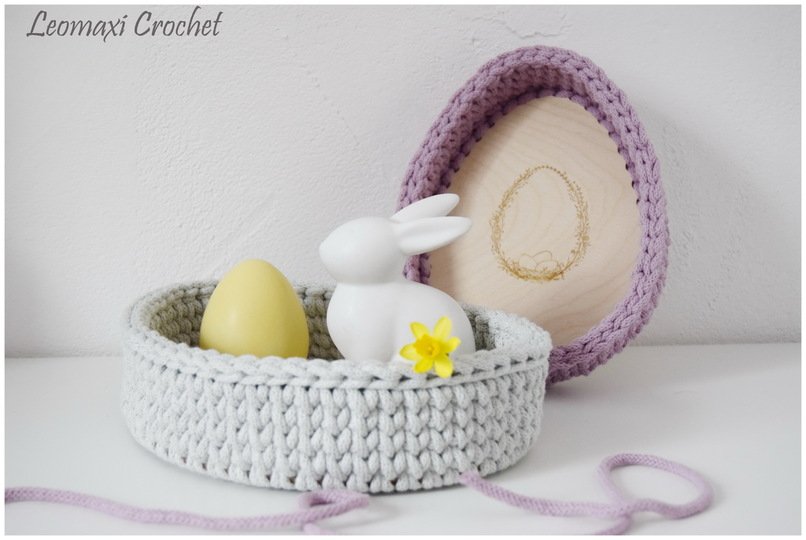 + AURORA + Osterkörbchen häkeln, tolle Deko, Häkelkorb, Ostern, Geschenk