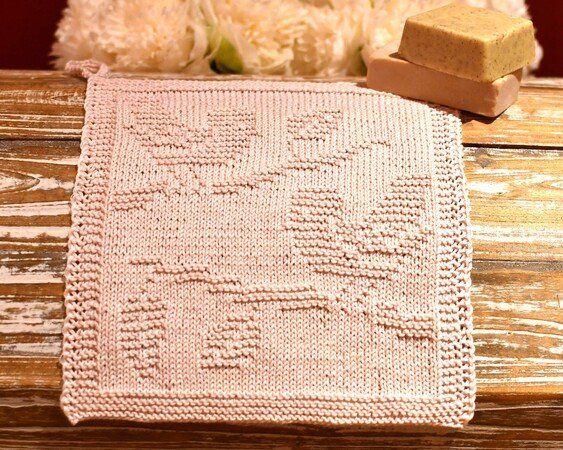 Knitting pattern washcloth / dishcloth "Love Birds" - easy