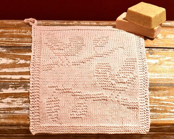 Knitting pattern washcloth / dishcloth "Love Birds" - easy