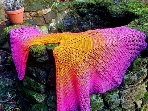 "Congo" - das Fünfecktuch oder halbrund - Häkelanleitung