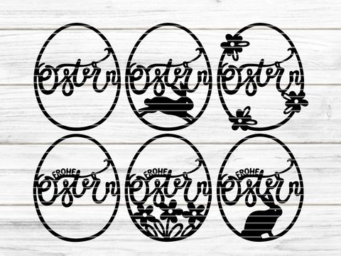 6 Ostereier Plotterdatei SVG DXF