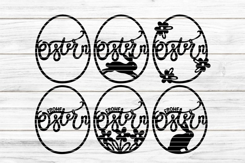 6 Ostereier Plotterdatei SVG DXF