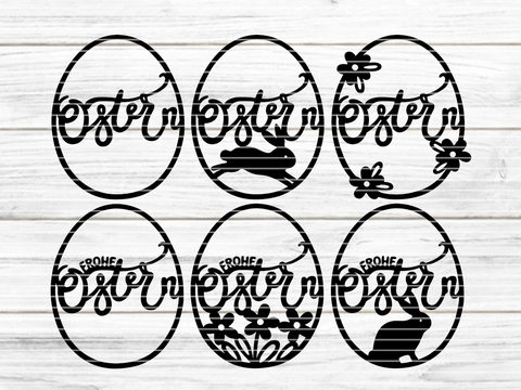 Ostereier Plotterdatei SVG DXF FCM