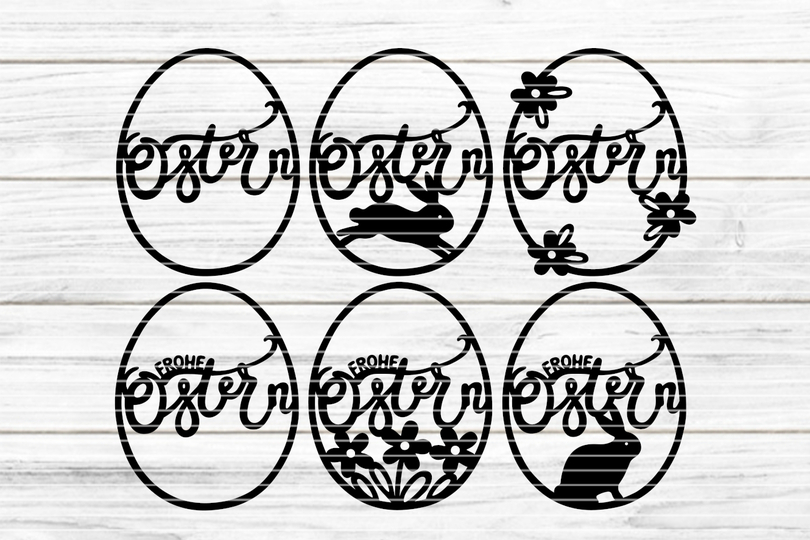 Ostereier Plotterdatei SVG DXF FCM