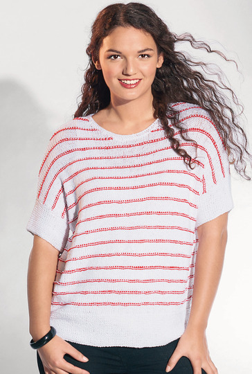 Weißes Shirt mit roten Streifen