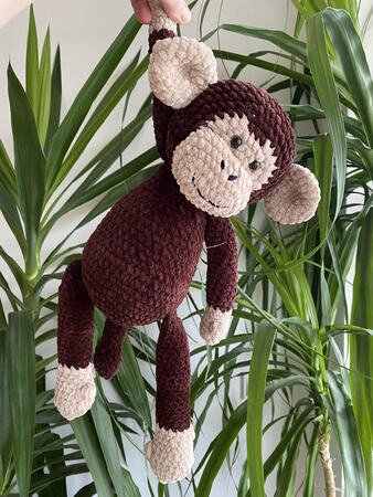 Monkey & Banana Crochet Animal Handmade Amigurumi Stuffed Toy Doll