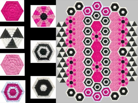 PaTchwork Häkeln II mit 5 verschiedenen Hexagon Grannys