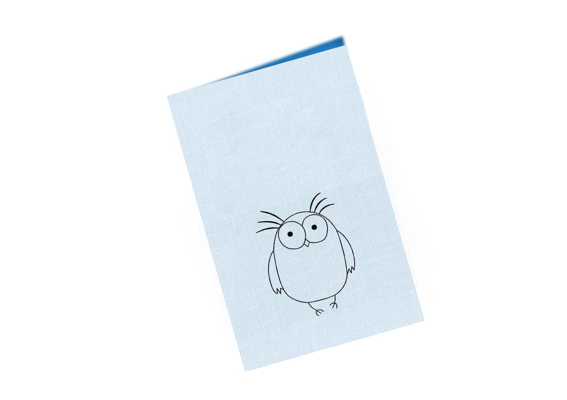 Stickdatei Eule, LineArt, Redwork, Silhouette, vier Größen, Eule - Bild 3