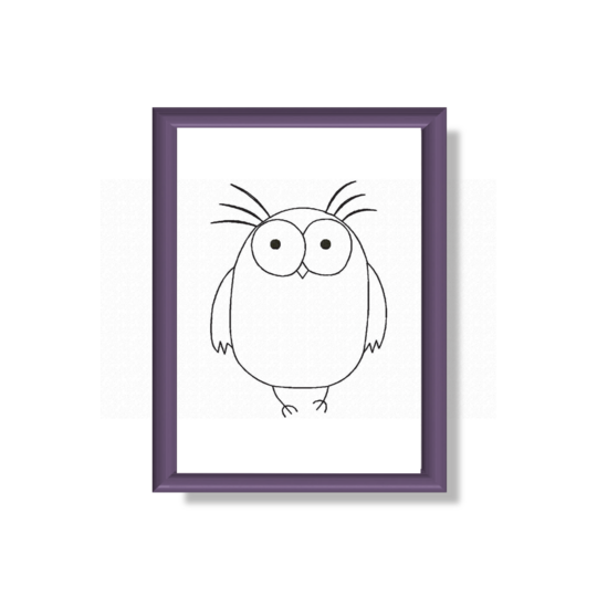 Stickdatei Eule, LineArt, Redwork, Silhouette, vier Größen, Eule