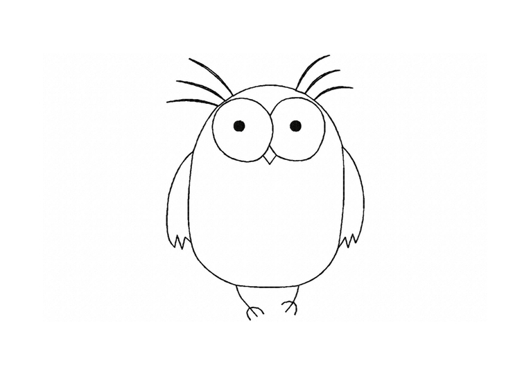 Stickdatei Eule, LineArt, Redwork, Silhouette, vier Größen, Eule