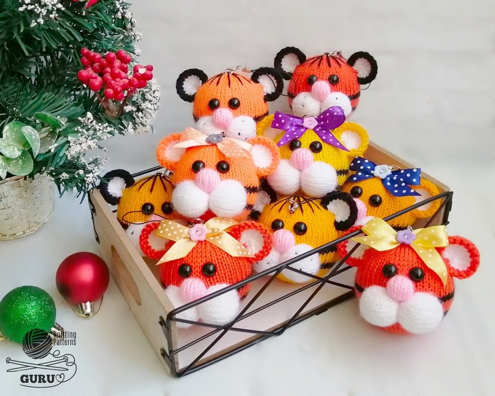 K098 Christmas tree bauble or decoration Tiger Girl and Boy by Zabelina
