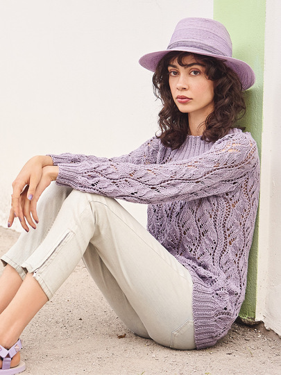 Frühlingshafter Ajourmuster-Pulli