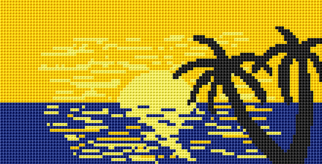 Kreuzstichvorlage Sonnenuntergang in den Farben von CrazyPatterns