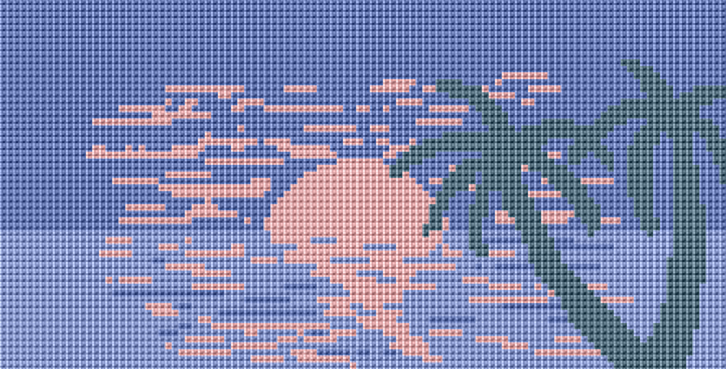 Kreuzstichvorlage Sonnenuntergang in den Farben von CrazyPatterns