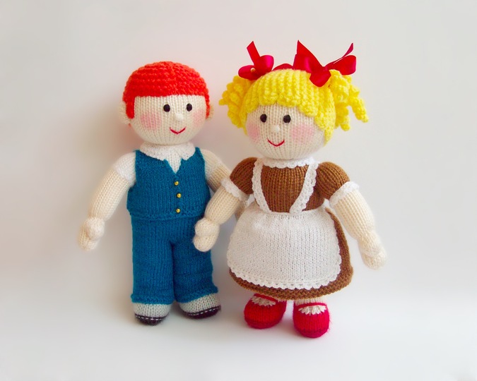 K093 Dolls Boy and Girl School friends - Amigurumi doll - by Zabelina