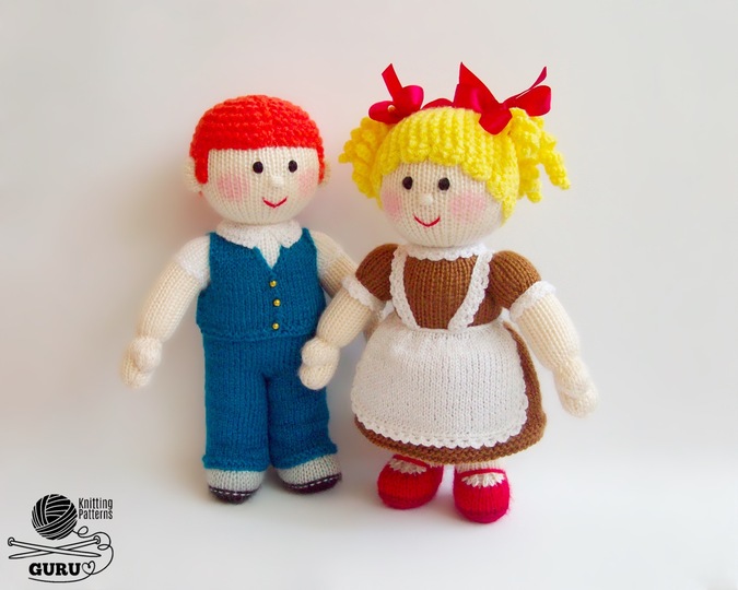 K093 Dolls Boy and Girl School friends - Amigurumi doll - by Zabelina