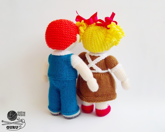 K093 Dolls Boy and Girl School friends - Amigurumi doll - by Zabelina