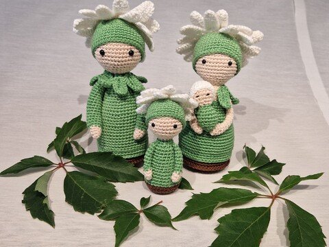 Blumenkinder Gänseblümchen Familie - Häkelanleitung