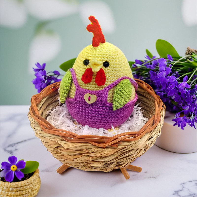 Easy Crochet Pattern - Easter Rooster Amigurumi in Overalls - Image 11