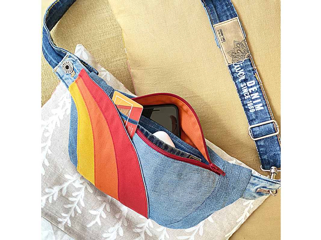 Waist bag sewing pattern, rainbow extra outside pocket - Image 7