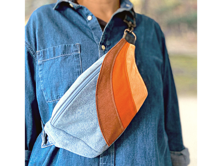 Waist bag sewing pattern, rainbow extra outside pocket