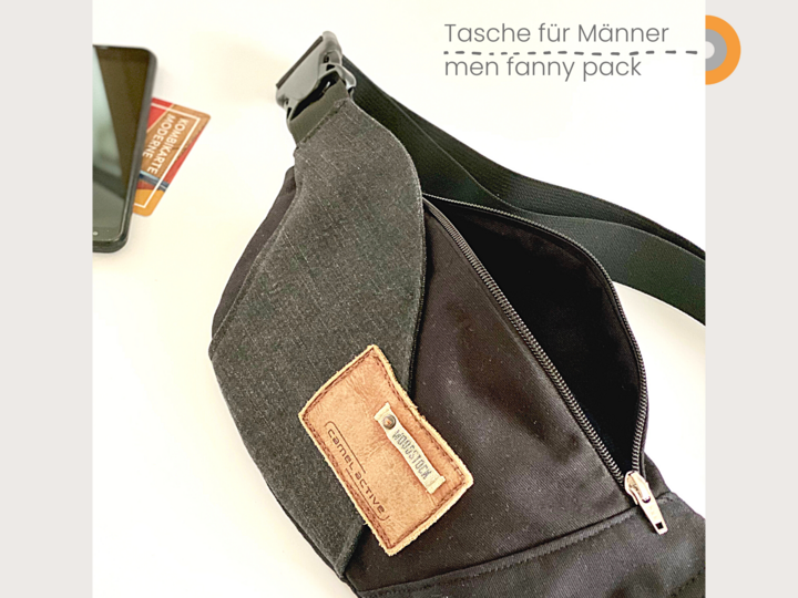 Waist bag sewing pattern, rainbow extra outside pocket