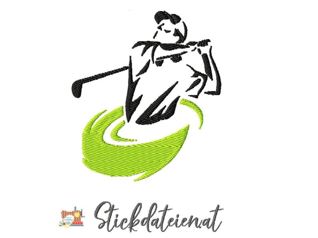 Golf Stickdatei, Stickdatei für Rahmengröße 10x10, Sportstickdatei
