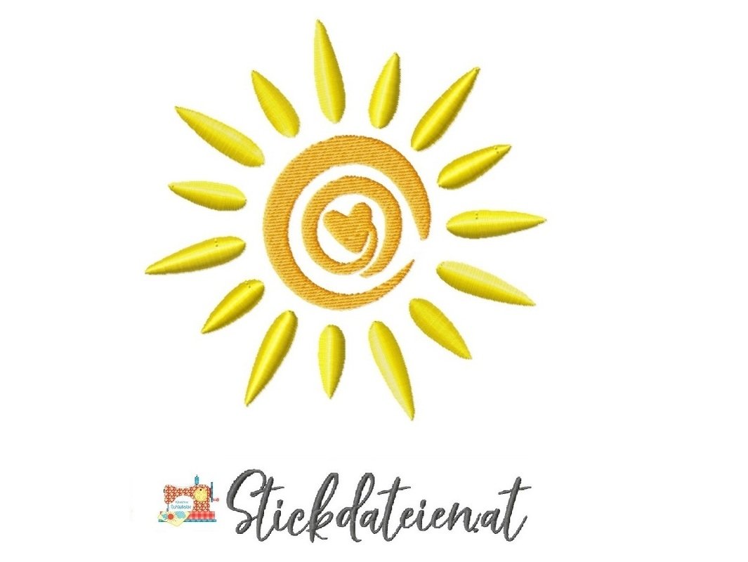Sonne Stickdatei, Sommer Stickdatei in 3 Größen, Stickdatei Sonnenschein