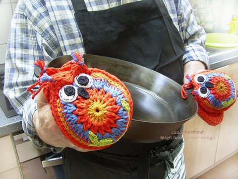 Topflappen häkeln, KÜCHENGRIFFI "Eulelie" zum Greifen perfekter Hitzeschutz