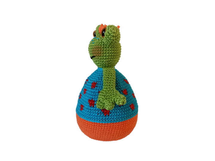Stand up frog Fridolin, Easy frog diy crochet for babies