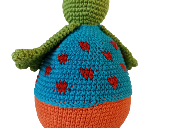 Stand up frog Fridolin, Easy frog diy crochet for babies