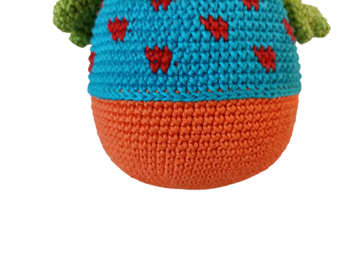 Stand up frog Fridolin, Easy frog diy crochet for babies