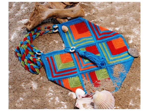 penge innovation syv Crochet Pattern Bag / Shoulder Bag / Beach Bag / Boho Bag Beachclub