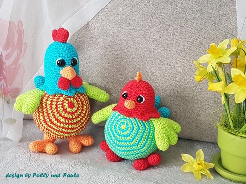Fröhliche Osterhühner selber häkeln - Häkelanleitung