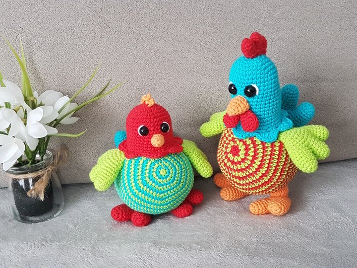 Fröhliche Osterhühner selber häkeln - Häkelanleitung