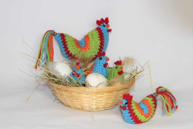 Hahn und Henne - verschiedene Größen - Häkelanleitung - sehr einfach